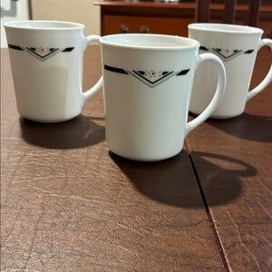 Classic White Ceramic Mugs with Floral Accent Zenith Corelle